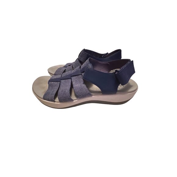 Clarks Womens Navy Blue Strappy Sandals Size 8 - Picture 1 of 8